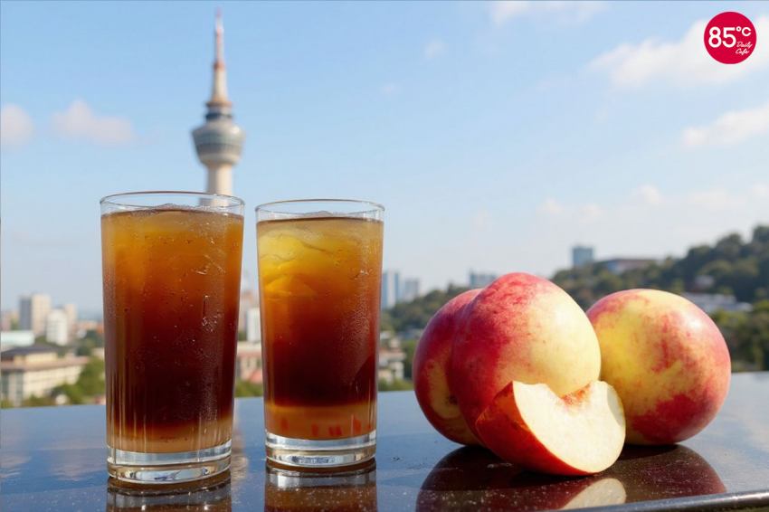 85°C蜜桃冰美式爆紅上市7天熱銷50000杯 限時雙杯抽首爾雙人來回機票活動開跑