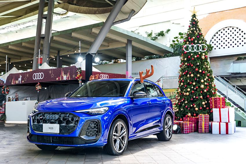 全新 A6 Sportback e-tron 與 SQ5於市集入口旁迎賓,展演品牌電能與性能魅力。
