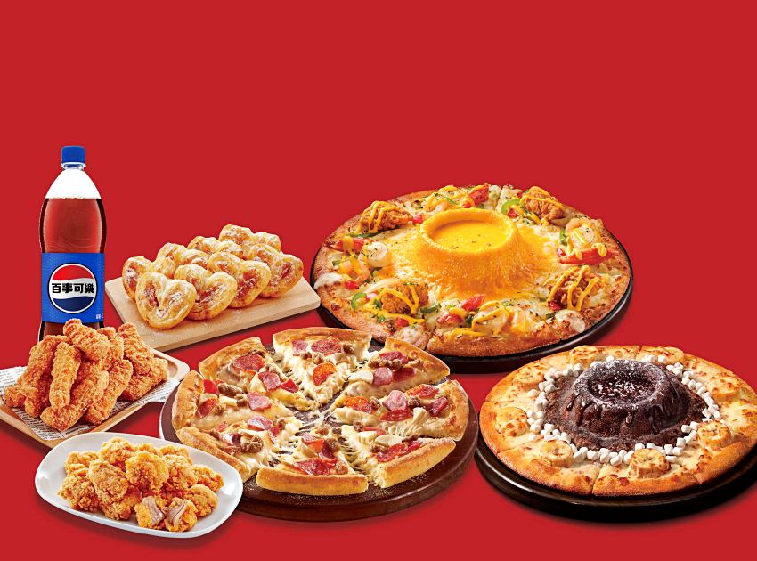 售價1388元的超值組合，包含兩款大披薩以及鱈魚星星、烤雞翅等豐富點心，讓聚餐時光更添歡樂 。
