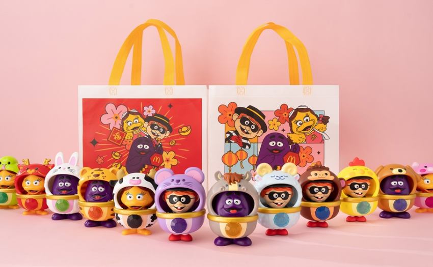麥當勞推出好朋友新春變裝秀12生肖公仔,分為兩波段販售,經典角色全員到齊。