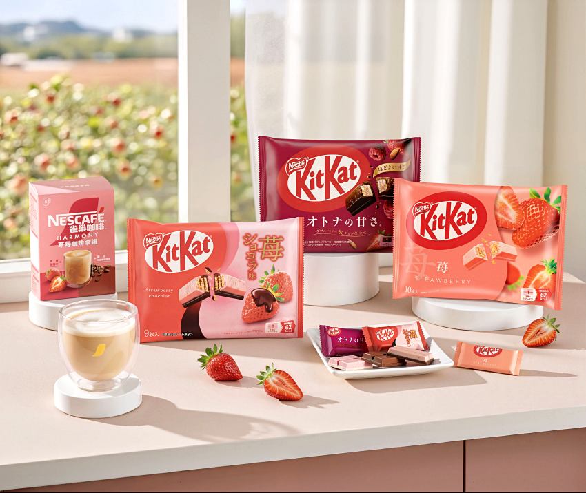雀巢草莓季粉紅風暴來襲！今年首度引進兩款日本爆紅KitKat新品，搭配回歸的「草莓咖啡拿鐵」，打造冬日專屬儀式感。即日起於全聯、家樂福與好市多開賣，用酸甜滋味療癒你的心 。