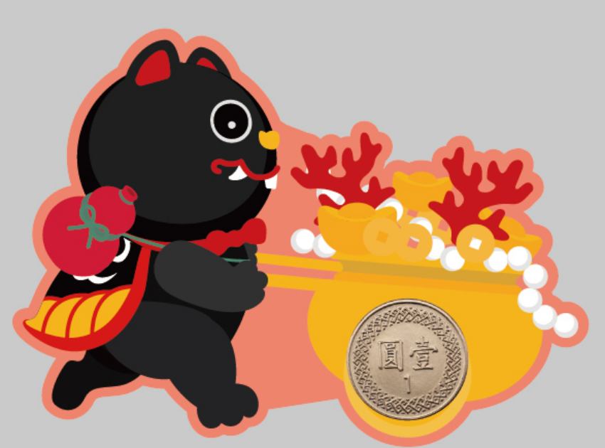 黑虎將軍造型的開運錢母細節精緻,懷抱裝滿金銀財寶的福袋,是2026年春節最具收藏價值的開運小物。