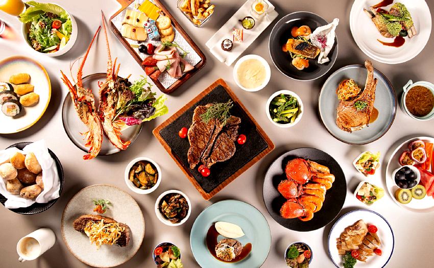 台北萬豪酒店Garden Kitchen主餐買一送一，平日限定Semi Buffet海陸盛宴，大廳酒吧生啤酒無限暢飲。