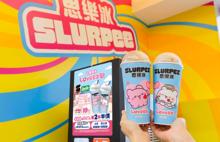 Loveez邱比特造型出現在思樂冰杯身,搭配雪碧清爽檸檬風味。圖/統一超商提供