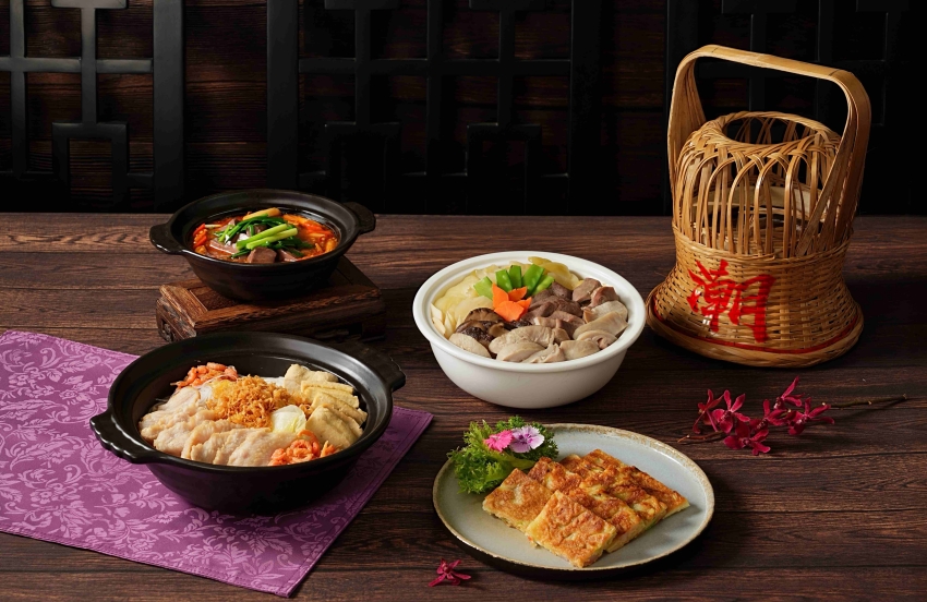 新竹喜來登潮式饗宴呈現多道潮州料理,包含湯品、煲菜與點心。圖/新竹豐邑喜來登大飯店提供