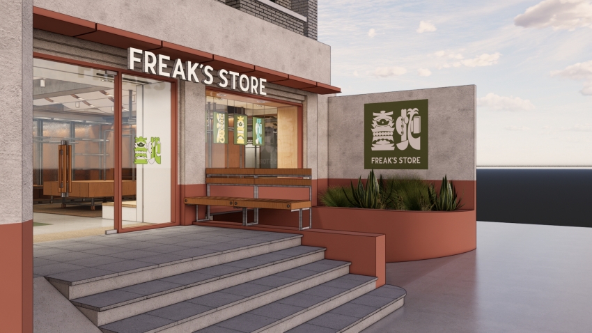 FREAK’S STORE台北店入口與招牌外觀示意圖。圖/迪拓娜股份有限公司提供