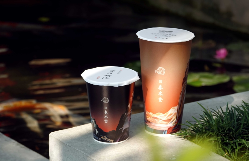 春水堂金馬聯名紙杯,以電影主題視覺呈現不同杯型。圖/春水堂提供